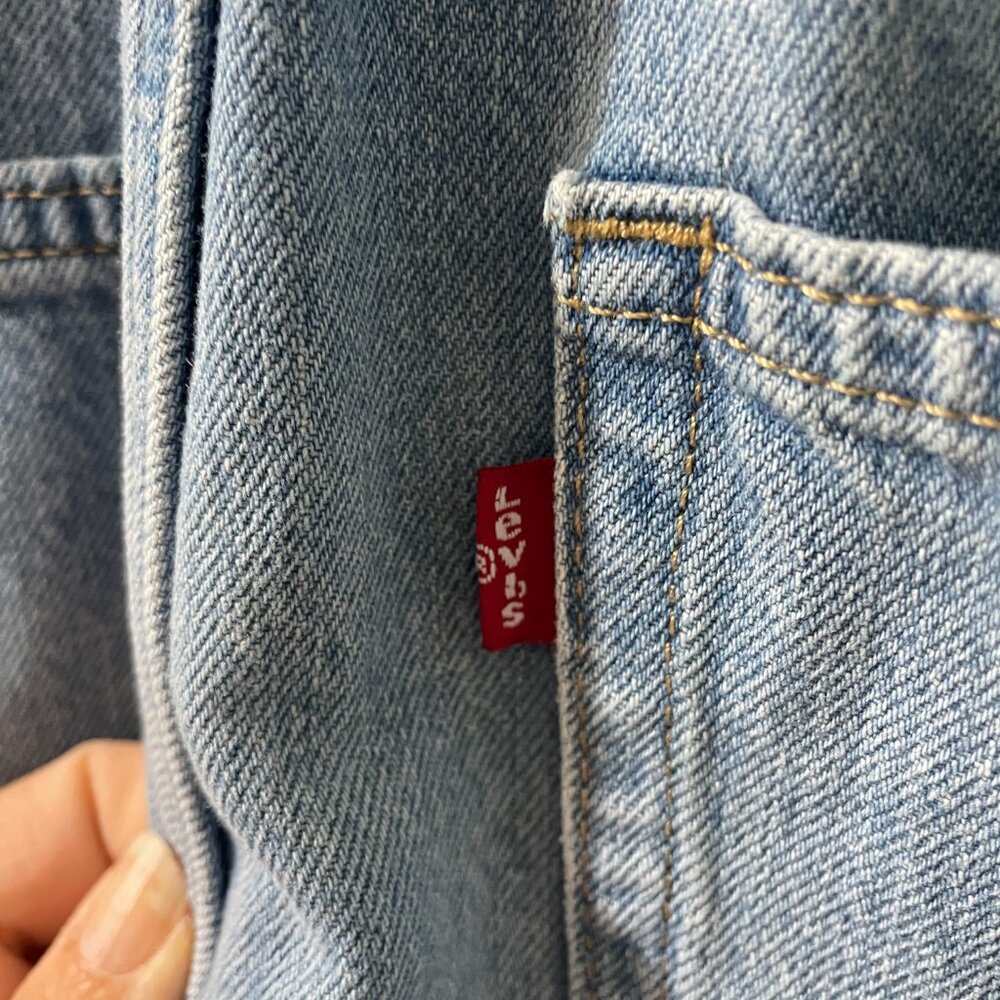 Levi's Shortalls Size M Two Horse Brand Overalls Shorts Medium Wash - Picture 10 of 12